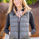 Kastel Denmark Camel & Slate Solid Reversible Puffer Vest - Kastel Denmark - Equiluxe Tack