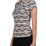 Kastel Denmark Cap Sleeve Black & White Geometric 1/4 Zip - Kastel Denmark - Equiluxe Tack