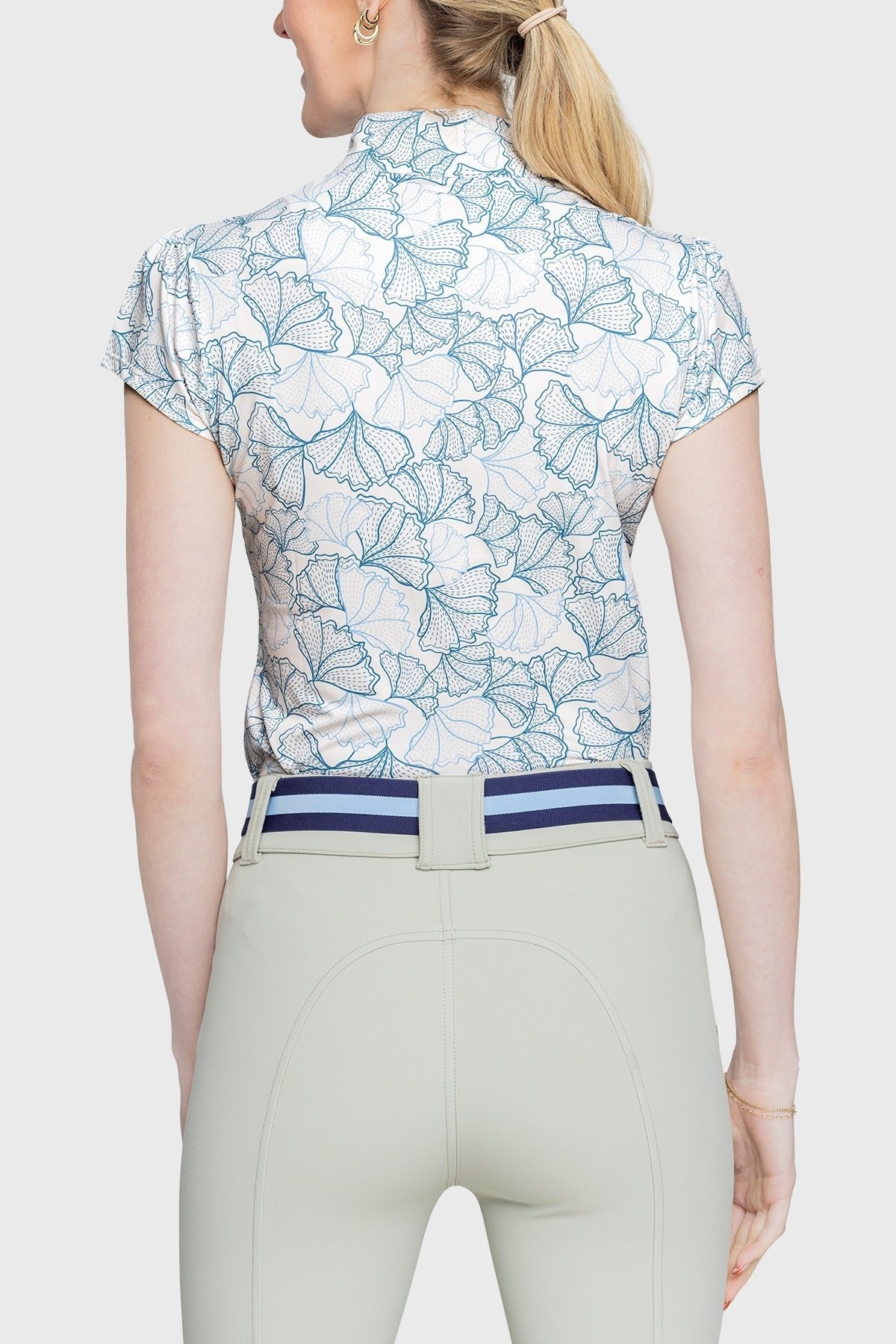 Kastel Denmark Cap Sleeve Chambray Blue Poppies - Kastel Denmark - Equiluxe Tack