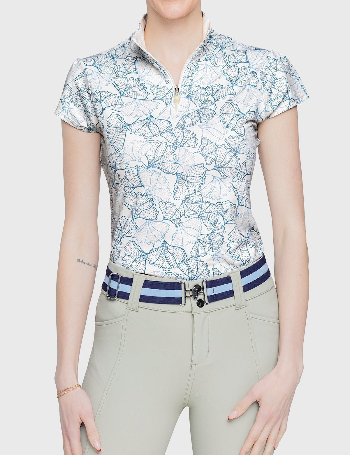 Kastel Denmark Cap Sleeve Chambray Blue Poppies - Kastel Denmark - Equiluxe Tack