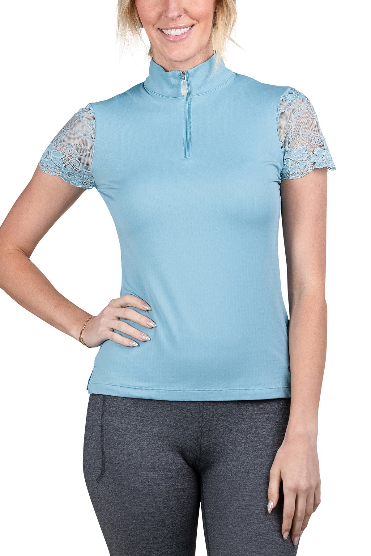 Kastel Denmark Cap Sleeve Reef Water Blue Lace 1/4 Zip - Kastel Denmark - Equiluxe Tack