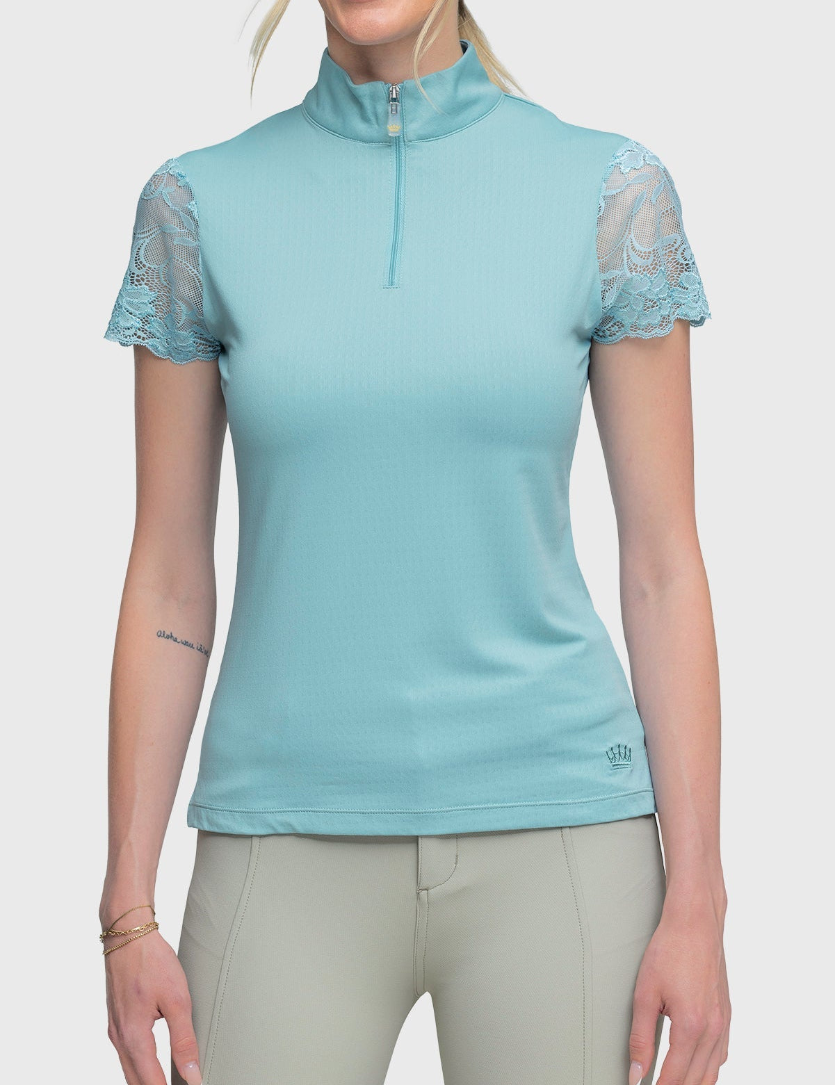 Kastel Denmark Cap Sleeve Reef Water Blue Lace 1/4 Zip - Kastel Denmark - Equiluxe Tack