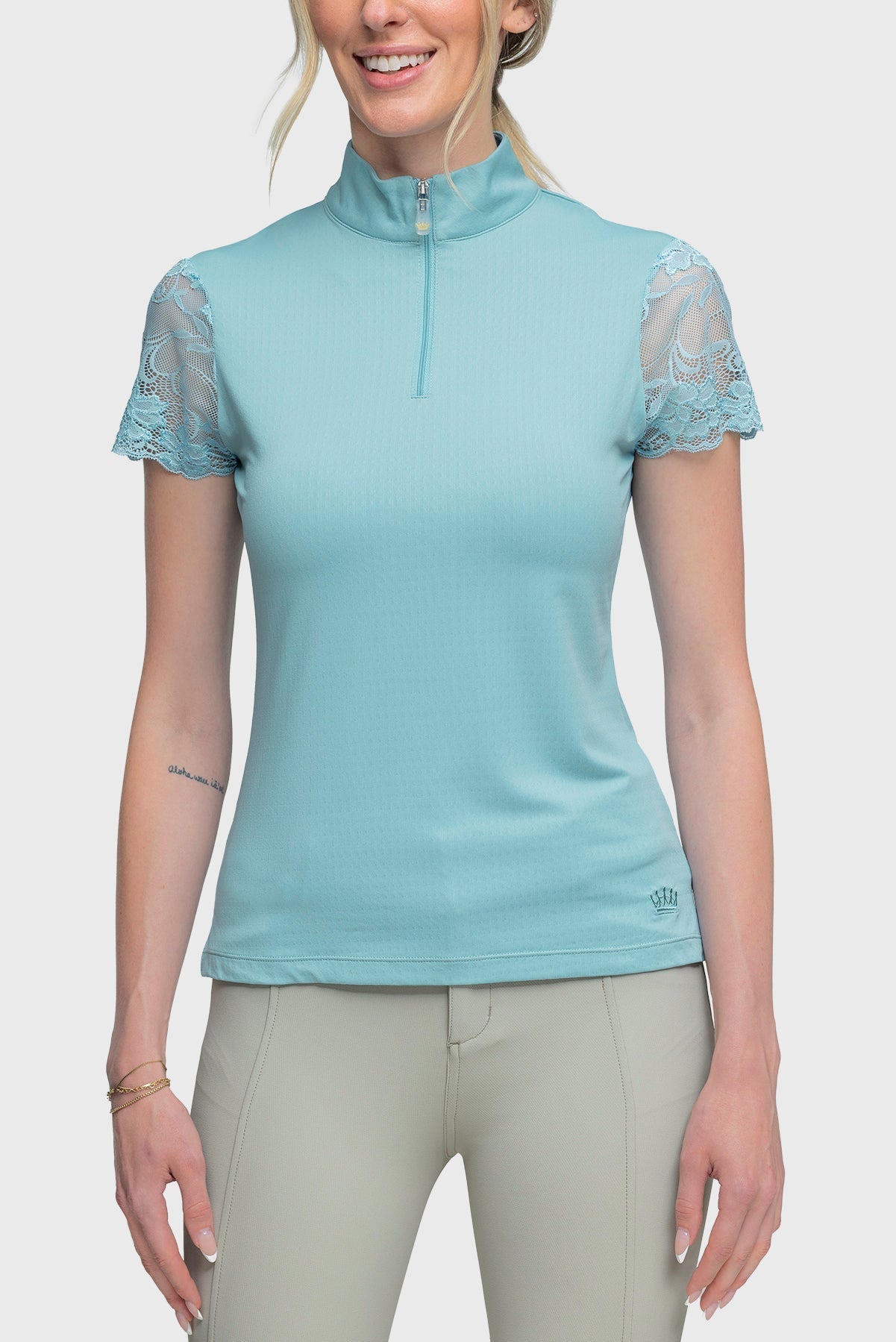 Kastel Denmark Cap Sleeve Reef Water Blue Lace 1/4 Zip - Kastel Denmark - Equiluxe Tack