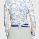 Kastel Denmark Chambray Blue Poppies Long Sleeve 1/4 Zip Shirt - Kastel Denmark - Equiluxe Tack
