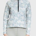 Kastel Denmark Chambray Blue Poppies ½ Zip Scuba Pullover - Kastel Denmark - Equiluxe Tack