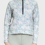 Kastel Denmark Chambray Blue Poppies ½ Zip Scuba Pullover - Kastel Denmark - Equiluxe Tack