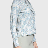Kastel Denmark Chambray Blue Poppies ½ Zip Scuba Pullover - Kastel Denmark - Equiluxe Tack