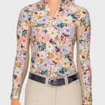 Kastel Denmark Champagne Blooming Peonies Long Sleeve 1/4 Zip Sun Shirt - Kastel Denmark - Equiluxe Tack