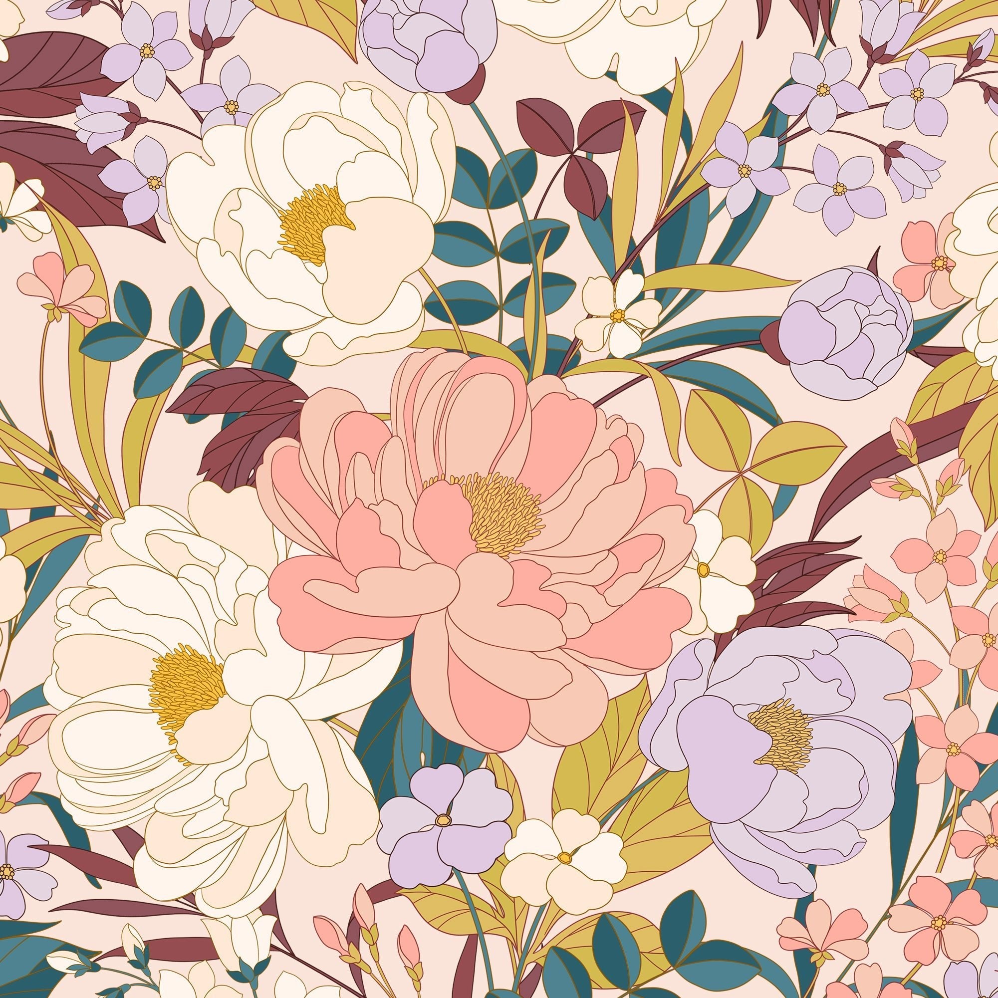 Kastel Denmark Champagne Blooming Peonies Ruffle 1/4 Zip Tank - Kastel Denmark - Equiluxe Tack