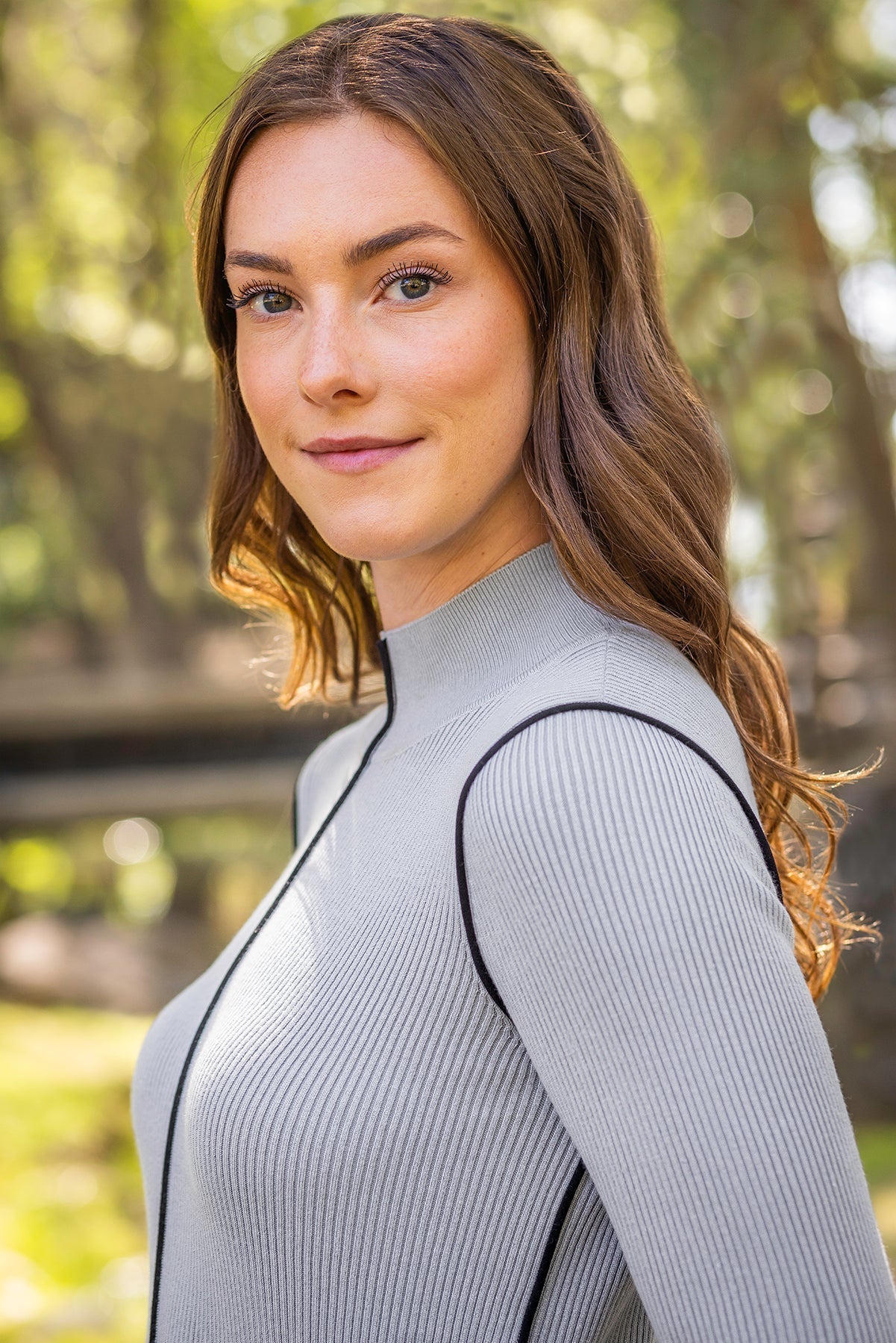 Kastel Denmark Dove Gray Ribbed Mock Neck Sweater with Black Piping - Kastel Denmark - Equiluxe Tack