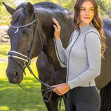Kastel Denmark Dove Gray Ribbed Mock Neck Sweater with Black Piping - Kastel Denmark - Equiluxe Tack
