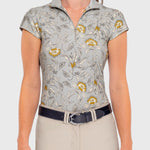 Kastel Denmark Dove Vintage Jacobean Cap Sleeve 1/4 Zip Sun Shirt - Kastel Denmark - Equiluxe Tack