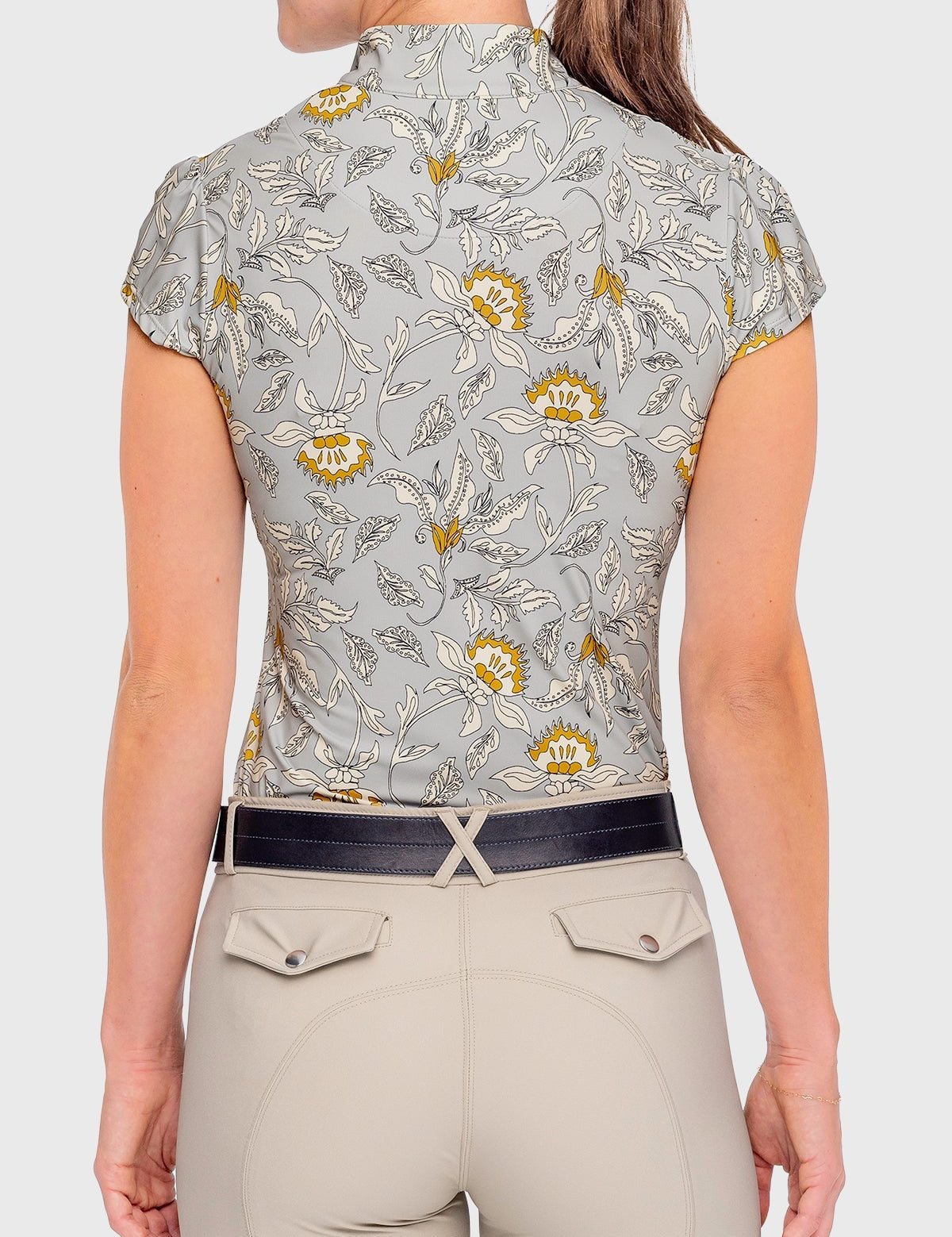 Kastel Denmark Dove Vintage Jacobean Cap Sleeve 1/4 Zip Sun Shirt - Kastel Denmark - Equiluxe Tack