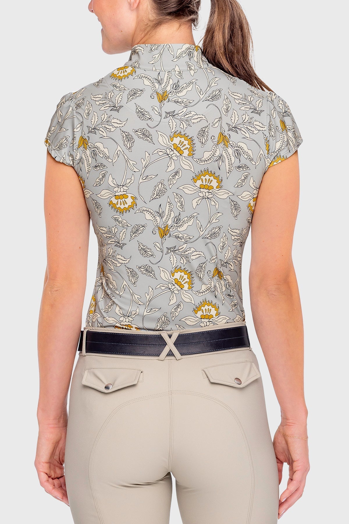 Kastel Denmark Dove Vintage Jacobean Cap Sleeve 1/4 Zip Sun Shirt - Kastel Denmark - Equiluxe Tack