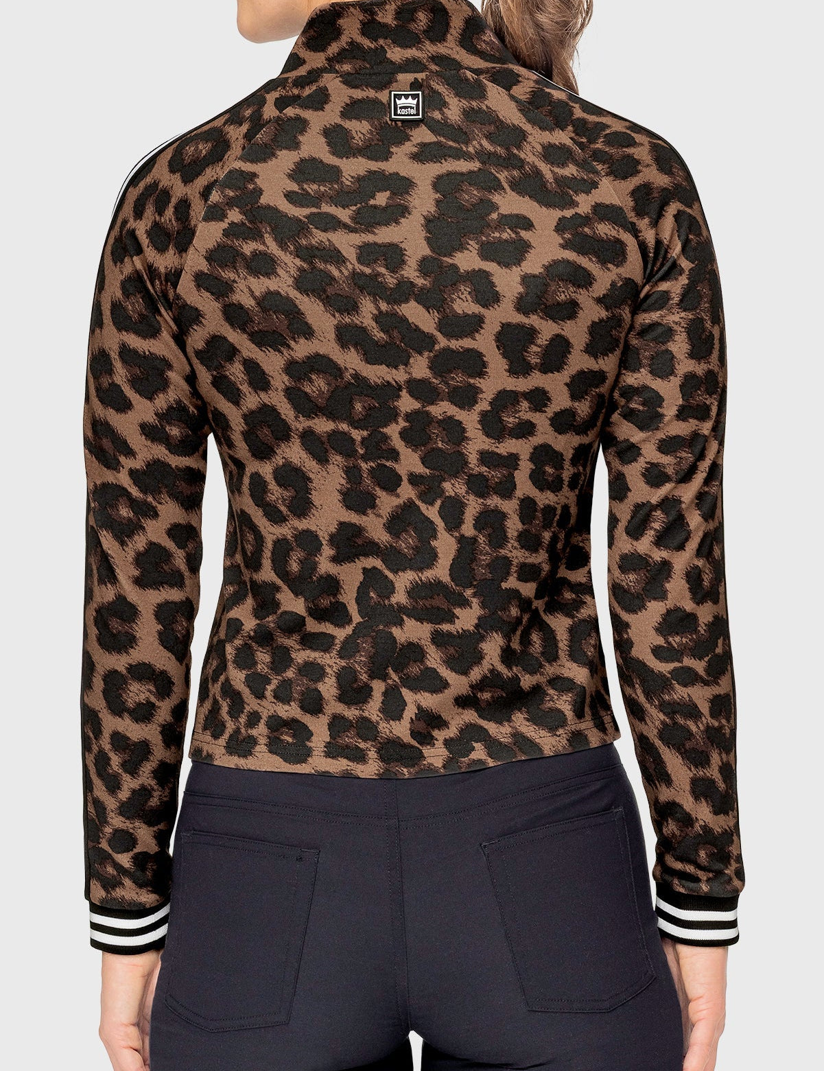 Kastel Denmark Espresso Leopard Full Zip Track Jacket - Kastel Denmark - Equiluxe Tack
