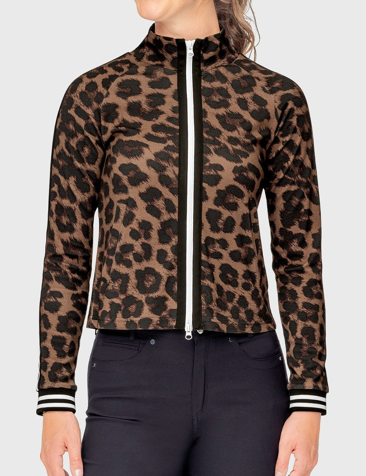 Kastel Denmark Espresso Leopard Full Zip Track Jacket - Kastel Denmark - Equiluxe Tack
