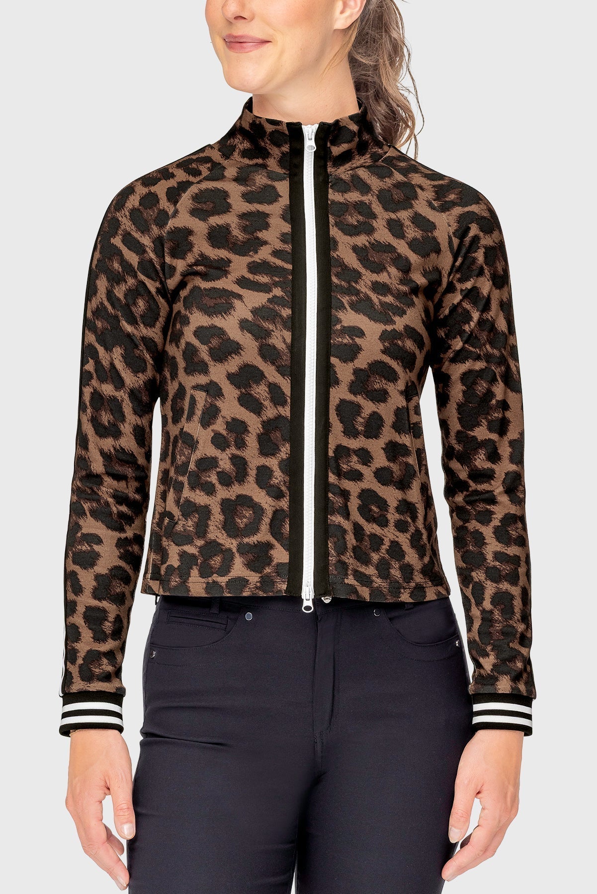 Kastel Denmark Espresso Leopard Full Zip Track Jacket - Kastel Denmark - Equiluxe Tack