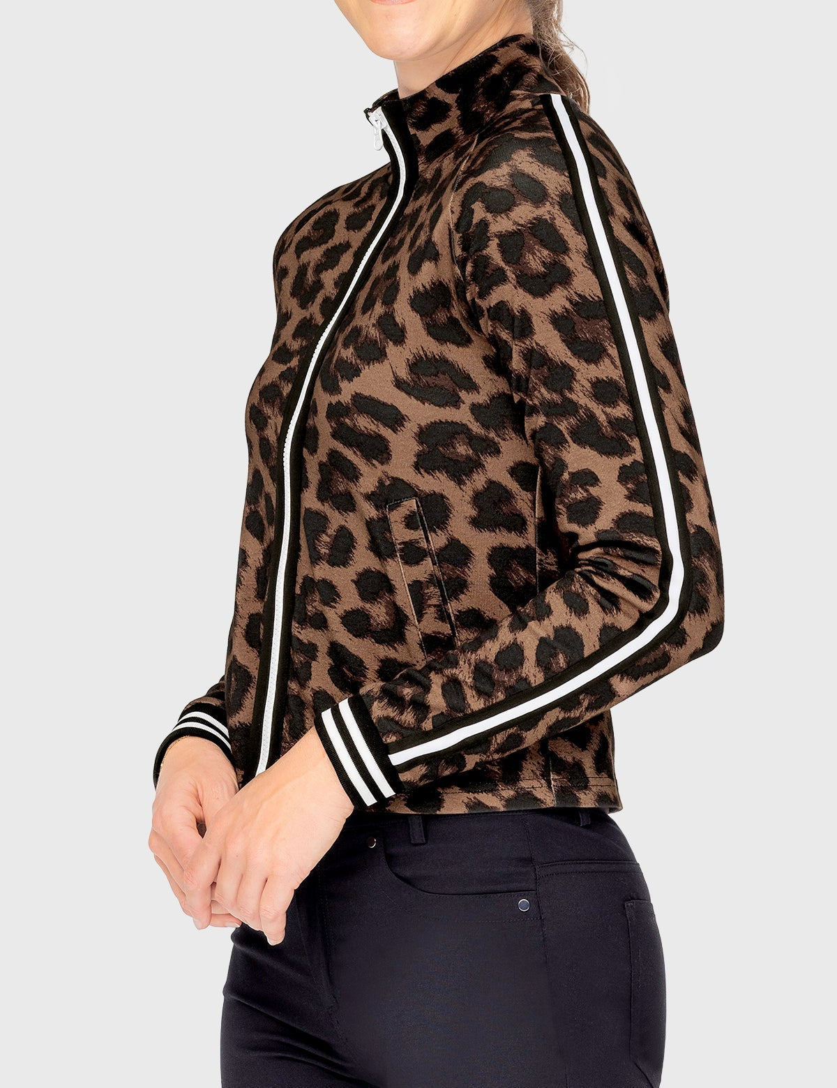Kastel Denmark Espresso Leopard Full Zip Track Jacket - Kastel Denmark - Equiluxe Tack
