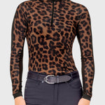 Kastel Denmark Espresso Leopard Long Sleeve 1/4 Zip Sun Shirt - Kastel Denmark - Equiluxe Tack