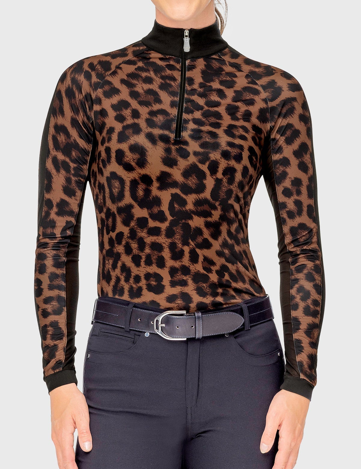 Kastel Denmark Espresso Leopard Long Sleeve 1/4 Zip Sun Shirt - Kastel Denmark - Equiluxe Tack
