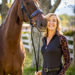 Kastel Denmark Espresso Leopard Long Sleeve Raglan 1/4 Zip Sun Shirt - Kastel Denmark - Equiluxe Tack