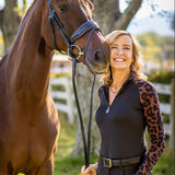 Kastel Denmark Espresso Leopard Long Sleeve Raglan 1/4 Zip Sun Shirt - Kastel Denmark - Equiluxe Tack