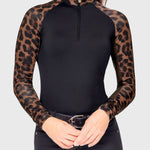 Kastel Denmark Espresso Leopard Long Sleeve Raglan 1/4 Zip Sun Shirt - Kastel Denmark - Equiluxe Tack
