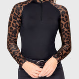 Kastel Denmark Espresso Leopard Long Sleeve Raglan 1/4 Zip Sun Shirt - Kastel Denmark - Equiluxe Tack