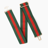 Kastel Denmark Forest Green and Red Striped Stretch Belt - Kastel Denmark - Equiluxe Tack