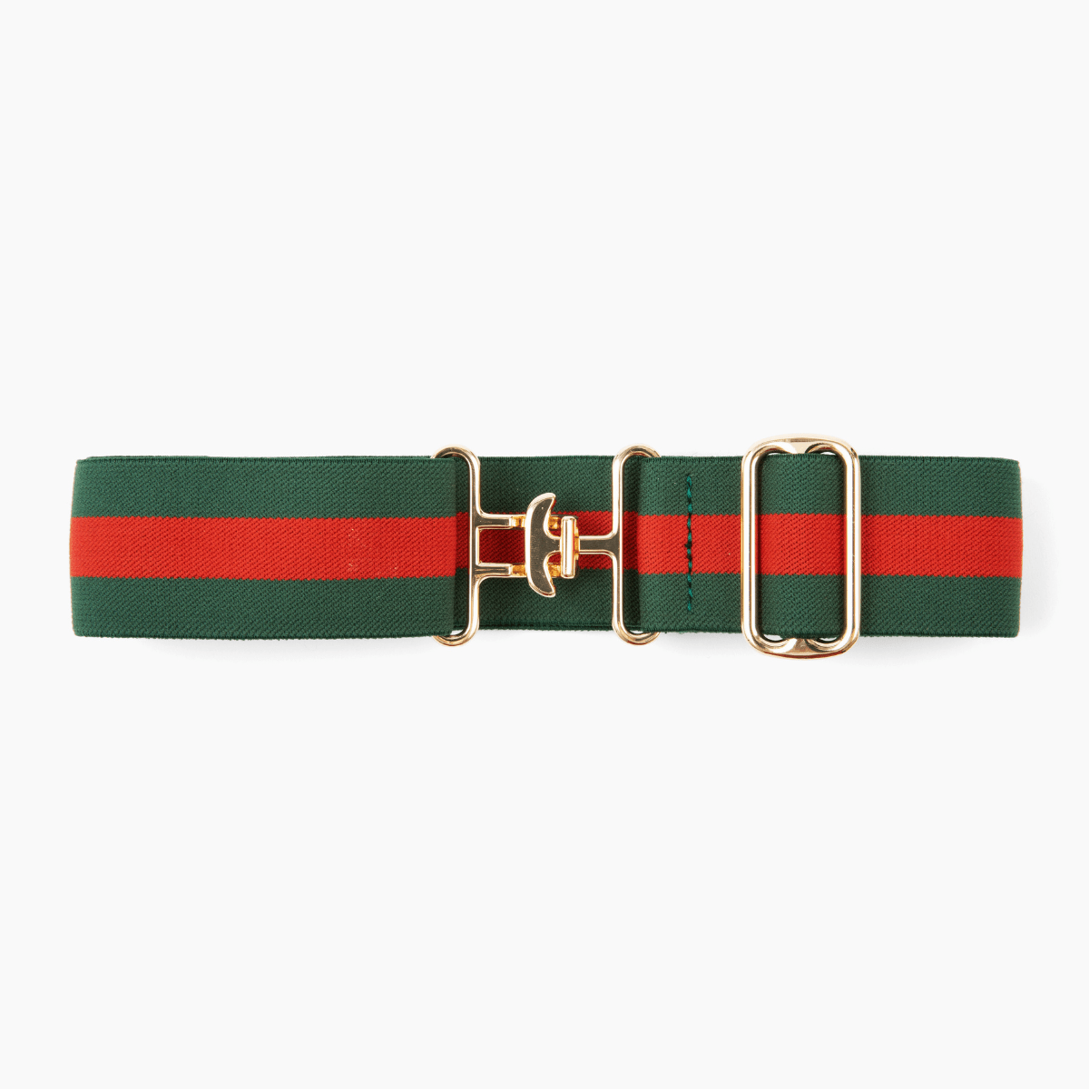 Kastel Denmark Forest Green and Red Striped Stretch Belt - Kastel Denmark - Equiluxe Tack