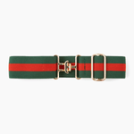 Kastel Denmark Forest Green and Red Striped Stretch Belt - Kastel Denmark - Equiluxe Tack