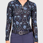 Kastel Denmark French Blue Regal Palm Long Sleeve 1/4 Zip Sun Shirt - Kastel Denmark - Equiluxe Tack