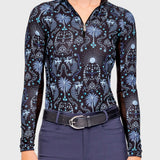 Kastel Denmark French Blue Regal Palm Long Sleeve 1/4 Zip Sun Shirt - Kastel Denmark - Equiluxe Tack