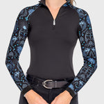 Kastel Denmark French Blue Regal Palm Raglan Long Sleeve 1/4 Zip Sun Shirt - Kastel Denmark - Equiluxe Tack