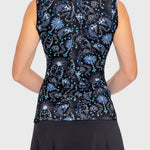 Kastel Denmark French Blue Regal Palm Ruched Back Sleeveless 1/4 Zip Sun Shirt - Kastel Denmark - Equiluxe Tack