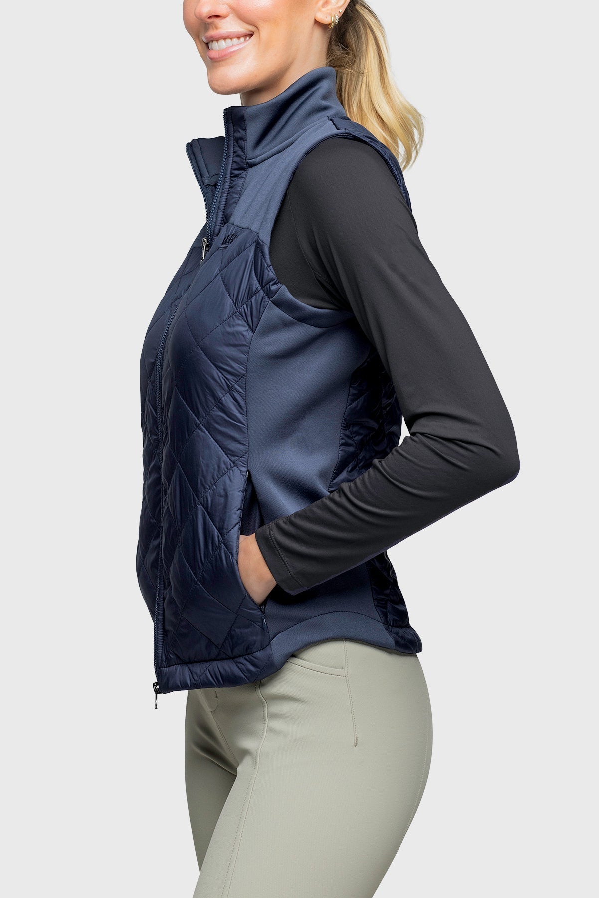 Kastel Denmark Full Zip Navy Quilted Vest - Kastel Denmark - Equiluxe Tack