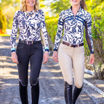 Kastel Denmark Gardenia Climbing Vine Long Sleeve Chevron 1/4 Zip Sun Shirt - Kastel Denmark - Equiluxe Tack