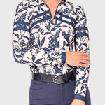 Kastel Denmark Gardenia Climbing Vine Long Sleeve Chevron 1/4 Zip Sun Shirt - Kastel Denmark - Equiluxe Tack