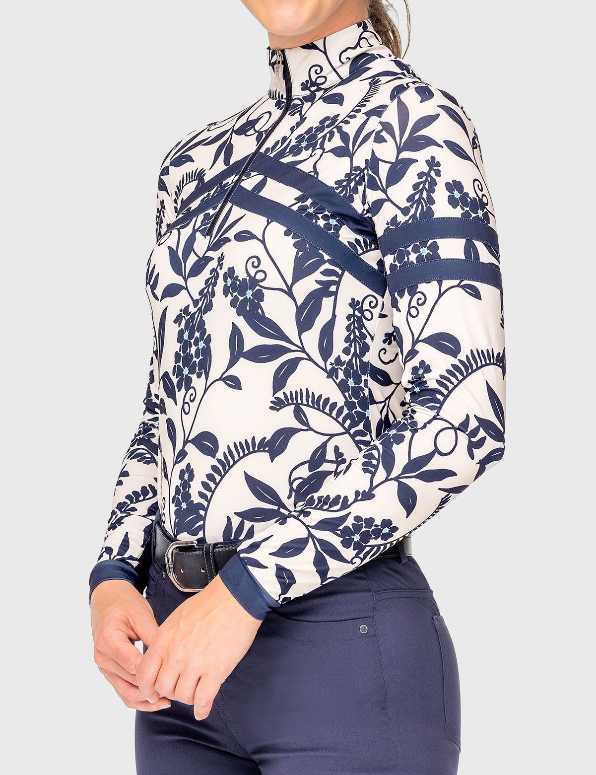 Kastel Denmark Gardenia Climbing Vine Long Sleeve Chevron 1/4 Zip Sun Shirt - Kastel Denmark - Equiluxe Tack