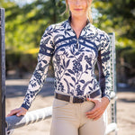 Kastel Denmark Gardenia Climbing Vine Long Sleeve Chevron 1/4 Zip Sun Shirt - Kastel Denmark - Equiluxe Tack