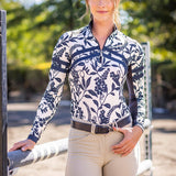 Kastel Denmark Gardenia Climbing Vine Long Sleeve Chevron 1/4 Zip Sun Shirt - Kastel Denmark - Equiluxe Tack