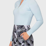 Kastel Denmark Hamptons Blue 1/4 Zip Long Sleeve Shirt w/Silver Zipper - Kastel Denmark - Equiluxe Tack