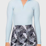 Kastel Denmark Hamptons Blue 1/4 Zip Long Sleeve Shirt w/Silver Zipper - Kastel Denmark - Equiluxe Tack