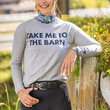 Kastel Denmark Heather Grey "Take Me To The Barn" Crewneck Sweater - Kastel Denmark - Equiluxe Tack