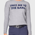 Kastel Denmark Heather Grey "Take Me To The Barn" Crewneck Sweater - Kastel Denmark - Equiluxe Tack