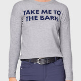 Kastel Denmark Heather Grey "Take Me To The Barn" Crewneck Sweater - Kastel Denmark - Equiluxe Tack