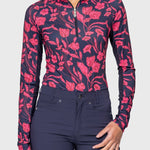 Kastel Denmark Hot Pink French Tulips Long Sleeve 1/4 Zip Sun Shirt - Kastel Denmark - Equiluxe Tack