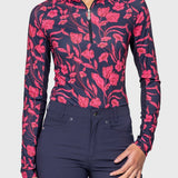 Kastel Denmark Hot Pink French Tulips Long Sleeve 1/4 Zip Sun Shirt - Kastel Denmark - Equiluxe Tack