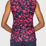 Kastel Denmark Hot Pink French Tulips Ruched Back Sleeveless 1/4 Zip Sun Shirt - Kastel Denmark - Equiluxe Tack