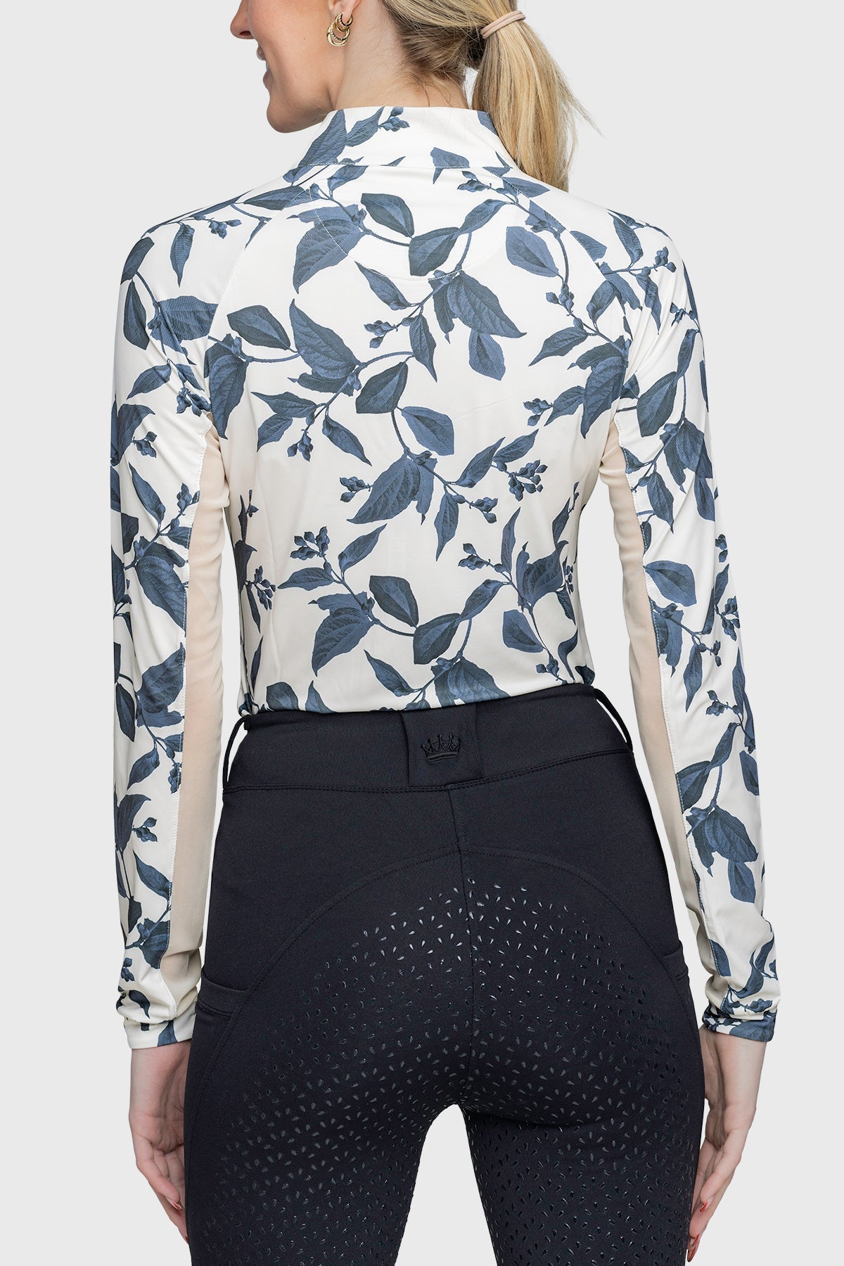 Kastel Denmark Indigo Lithograph Leaf 1/4 Zip Long Sleeve Shirt - Kastel Denmark - Equiluxe Tack